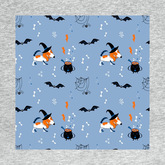 Cute print with a puppy in a witch costume by DanielK